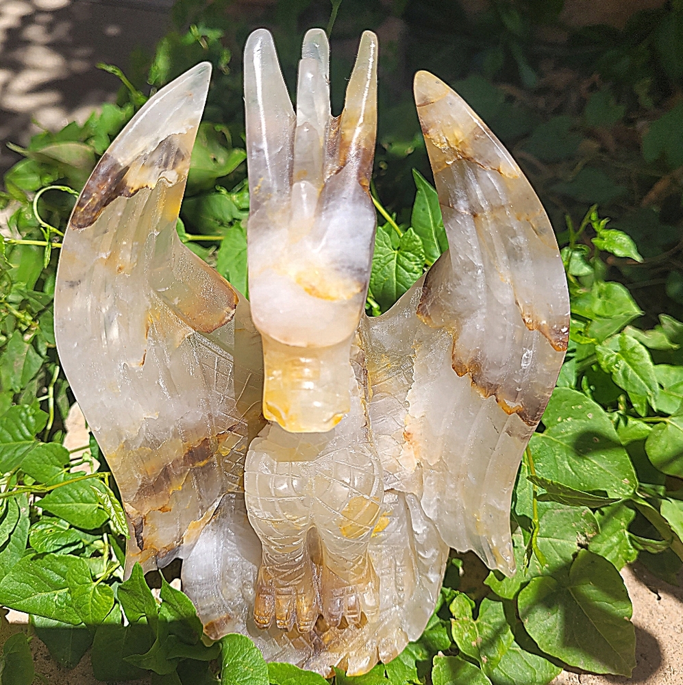 Stunning Golden Healer Dragon Carved Figurine